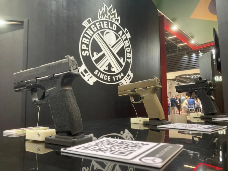 A COP International vai contar com a participação de diversas empresas do setor de armas leves. Na foto, estande da Springfield Armory no evento de 2023; empresa está confirmada para edição deste ano (Pedro Pligher/The Gun Trade)