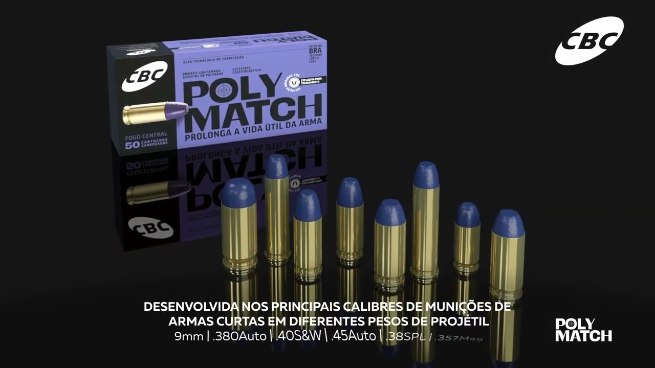 Caixa e cartuchos da Polymatch da CBC
