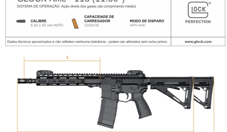 O fuzil da Glock foi revelado ao público num pregão brasileiro