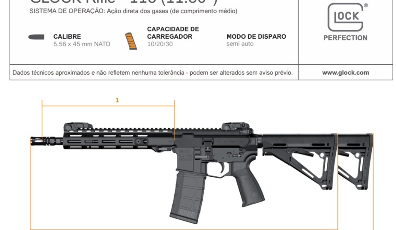 O fuzil da Glock foi revelado ao público num pregão brasileiro